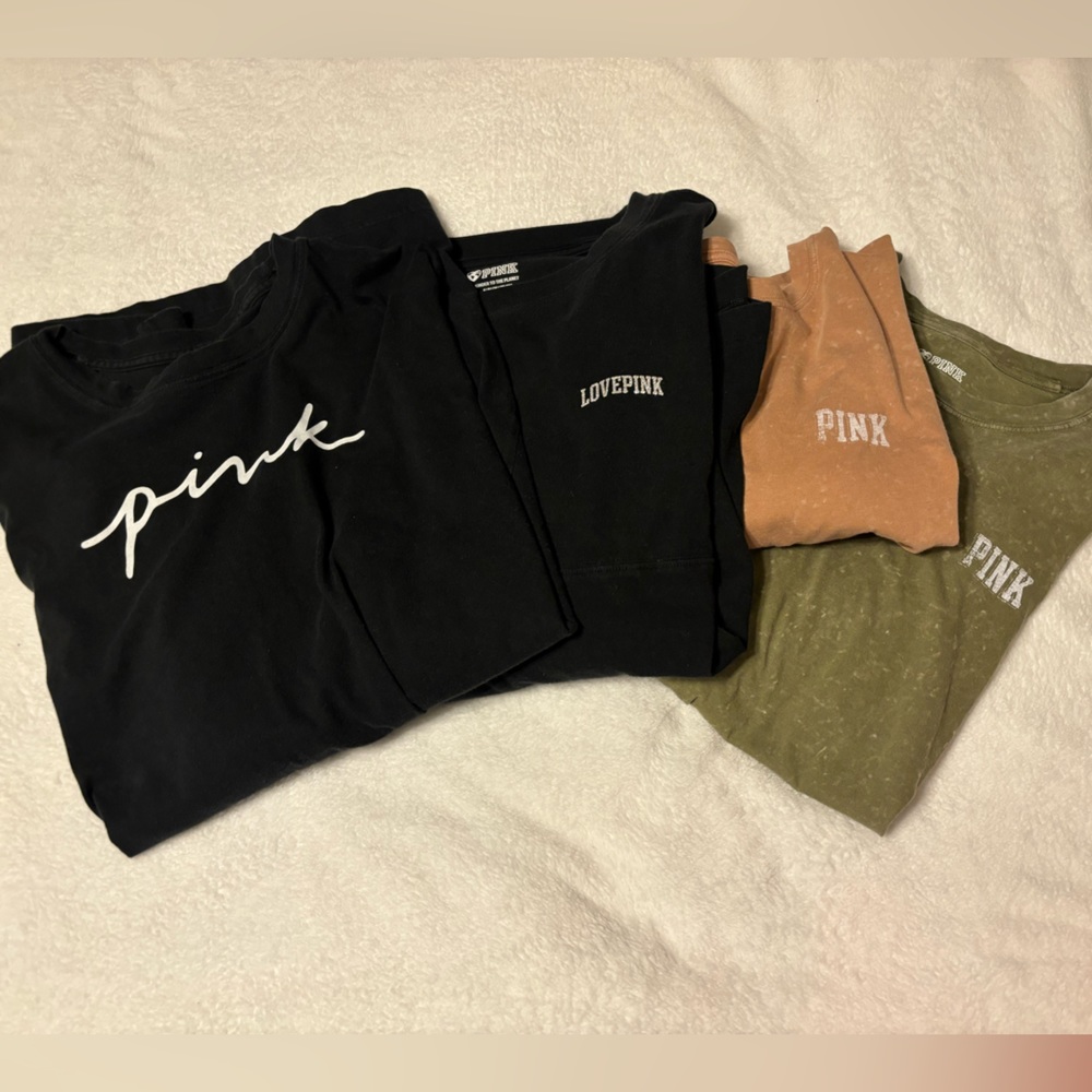 SMALL AND XS PINK LONG SLEEVE TOPS